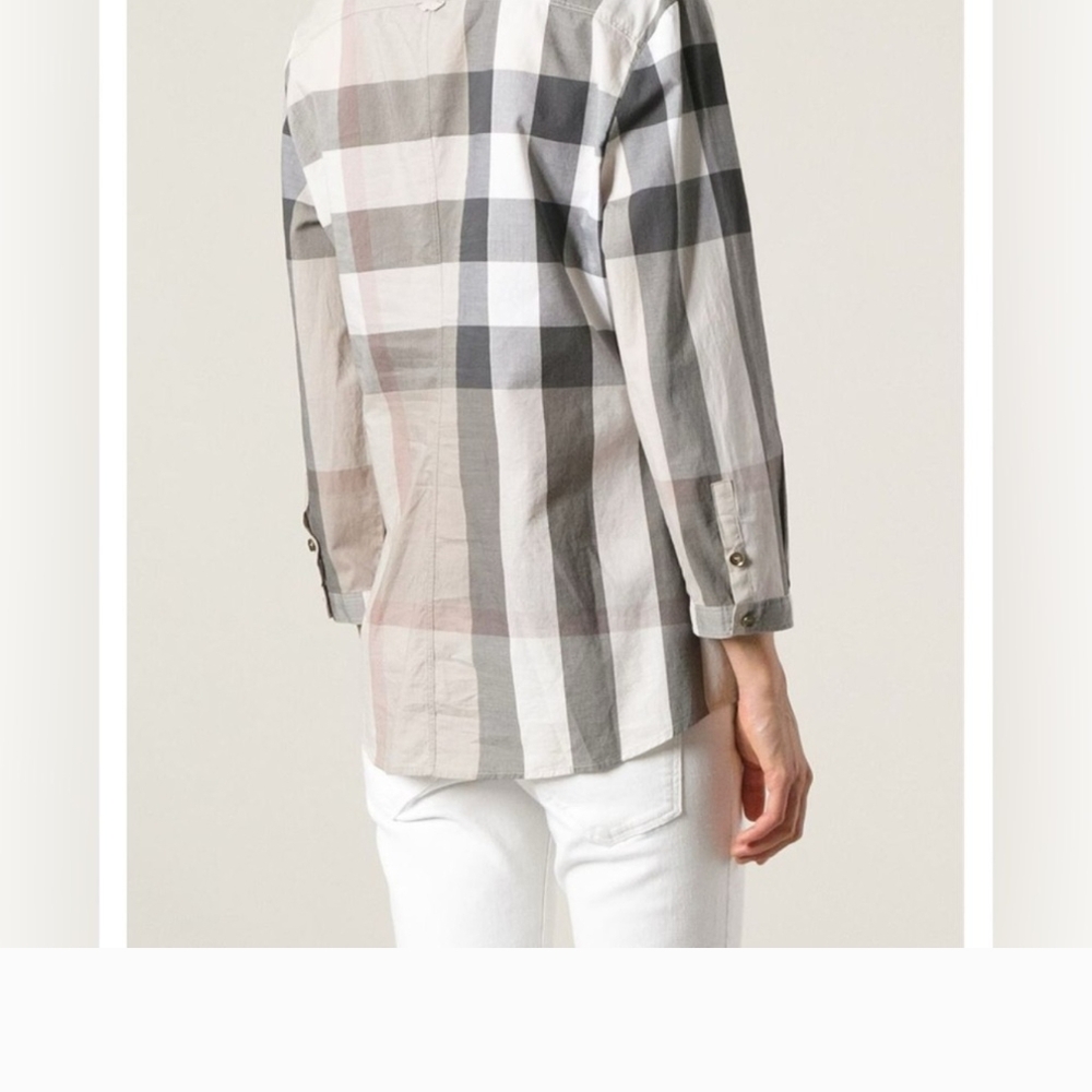 Burberry Brit Stone Gray Nova Check Women's Shirt - Picture 2 of 16